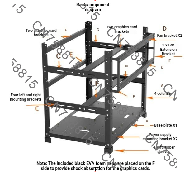 Gpu Mining Rig Frame 8 Gpu - Telaio workstation per mining rig con